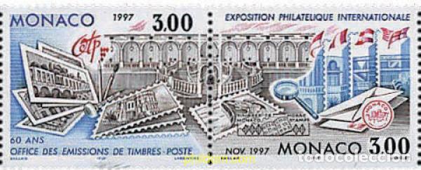 Sellos: 6999 MNH MONACO 1996 60 ANIVERSARIO DE LA OFICINA DE EMISIONES DE SELLOS Y EXPOSICION FILATELICA IN