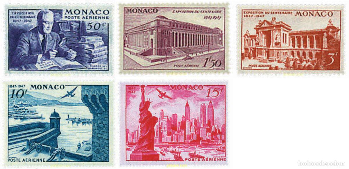 Sellos: 571388 HINGED MONACO 1947 EXPOSICION DEL CENTENARIO DEL SELLO AMERICANO EN NUEVA YORK