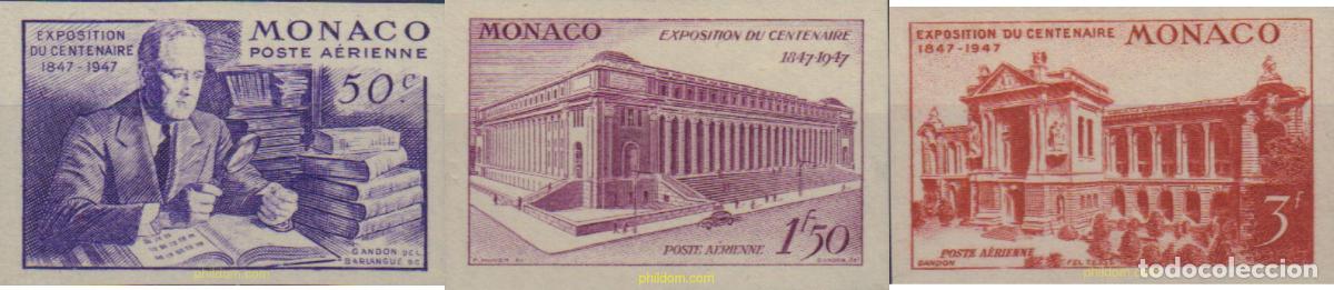 Sellos: 577430 MNH MONACO 1947 EXPOSICION DEL CENTENARIO DEL SELLO AMERICANO EN NUEVA YORK