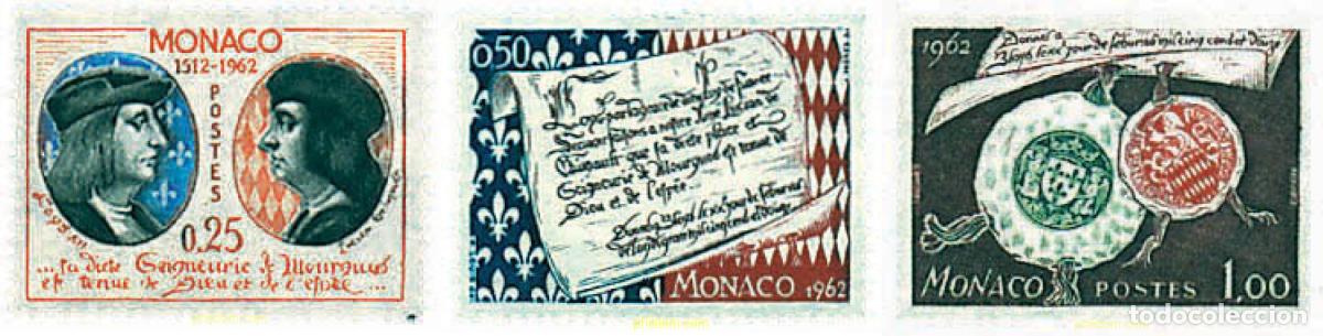 Stamps: 32376 MNH MONACO 1962 450 ANIVERSARIO DE LA SOBERANIA