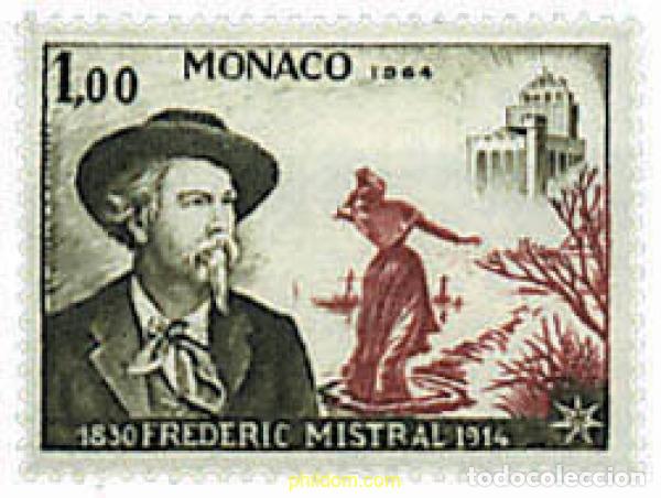 Sellos: 34733 MNH MONACO 1964 50 ANIVERSARIO DE LA MUERTE DEL POETA F. MISTRAL