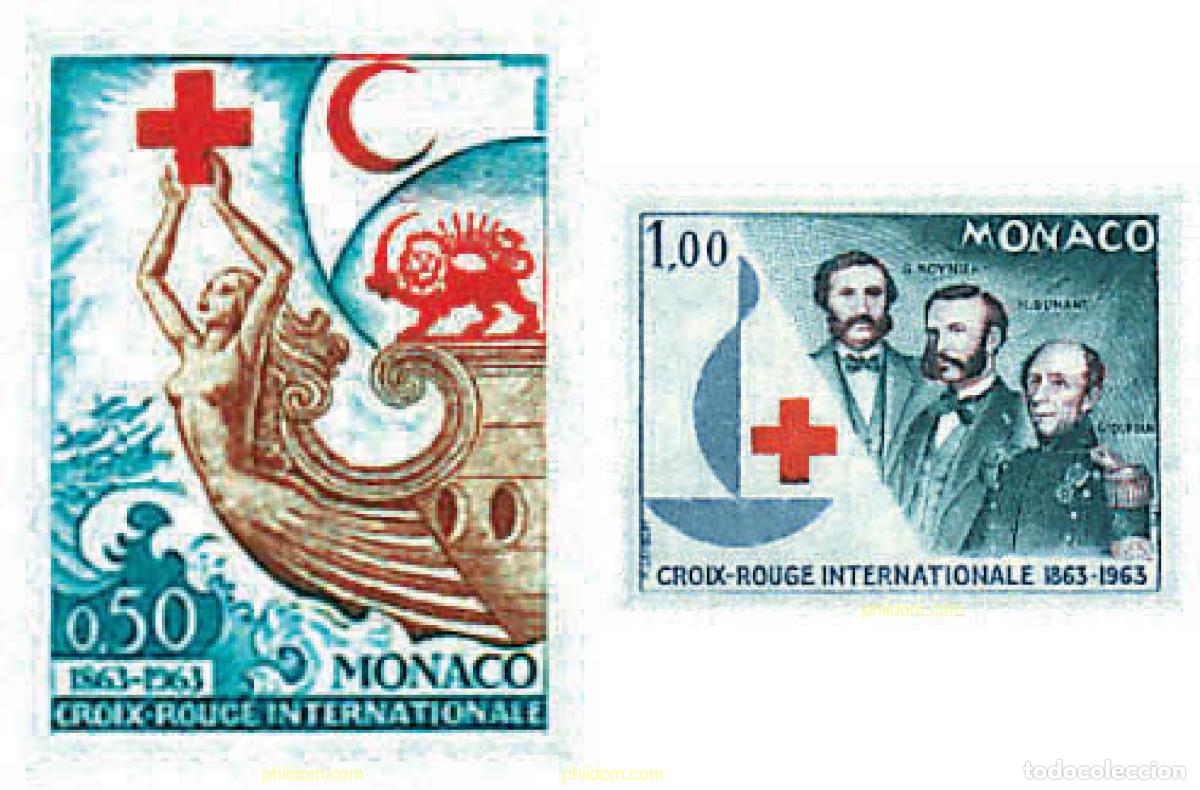 Stamps: 32424 MNH MONACO 1963 CENTENARIO DE LA CRUZ ROJA INTERNACIONAL