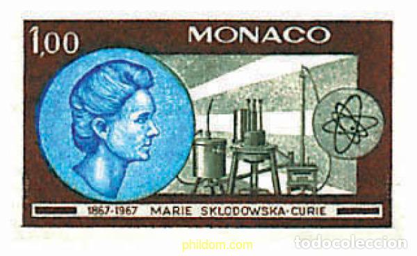 Timbres: 67765 MNH MONACO 1967 CENTENARIO DEL NACIMIENTO DE MARIE SKLODOWSKA-CURIE