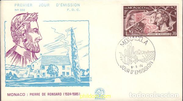 Stamps: 409126 MNH MONACO 1974 450 ANIVERSARIO DEL NACIMIENTO DE PIERRE DE RONSARD