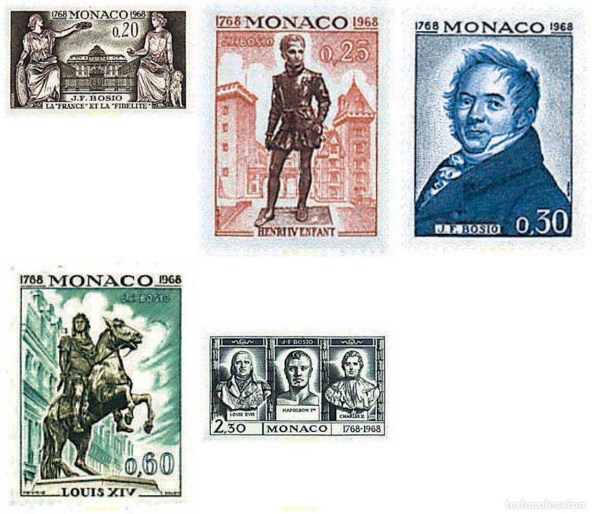Stamps: 32487 MNH MONACO 1968 BICENTENARIO DEL NACIMIENTO DEL ESCULTOR F.J. BOSIO