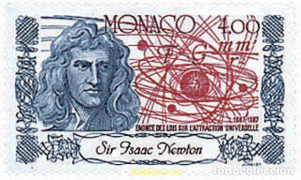 Stamps: 32396 MNH MONACO 1987 3 CENTENARIO DEL ANUNCIO DE LA TEORIA DE LA ATRACCION UNIVERSAL