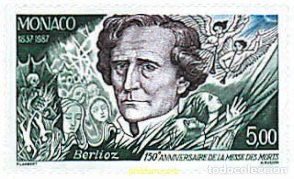 Stamps: 32547 MNH MONACO 1987 150 ANIVERSARIO DEL REQUIEM DE BERLIOZ