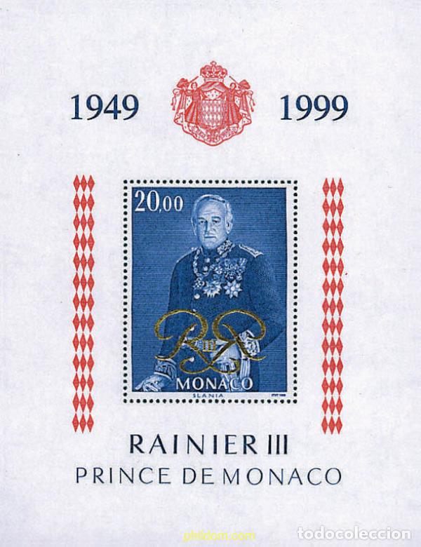 Sellos: 46428 MNH MONACO 1999 50 ANIVERSARIO DEL REINADO DEL PRINCIPE RAINIERO III