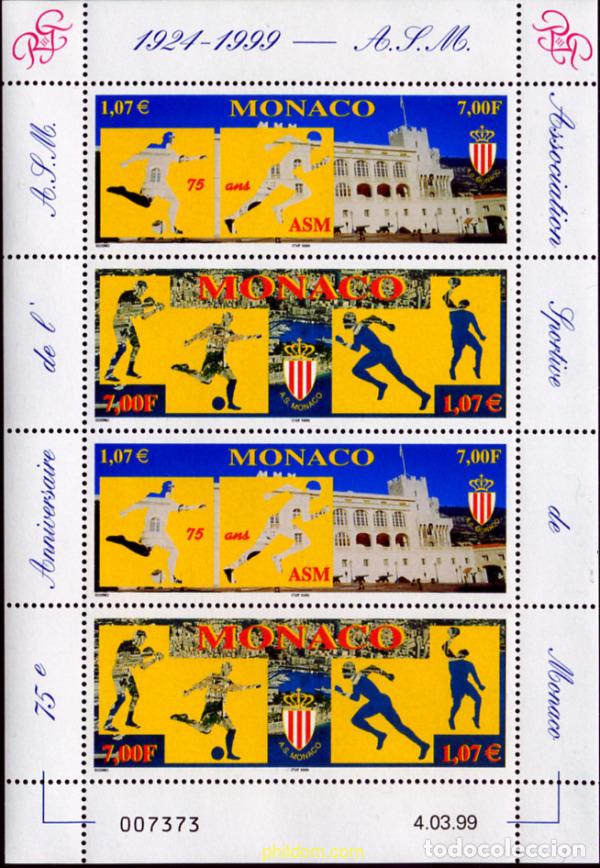 Sellos: 10128 MNH MONACO 1999 75 ANIVERSARIO DE LA ASOCIACION DEPORTIVA DE MONACO