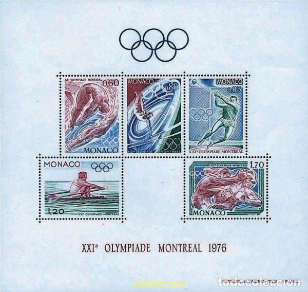 Sellos: 67776 MNH MONACO 1976 21 JUEGOS OLIMPICOS VERANO MONTREAL 1976