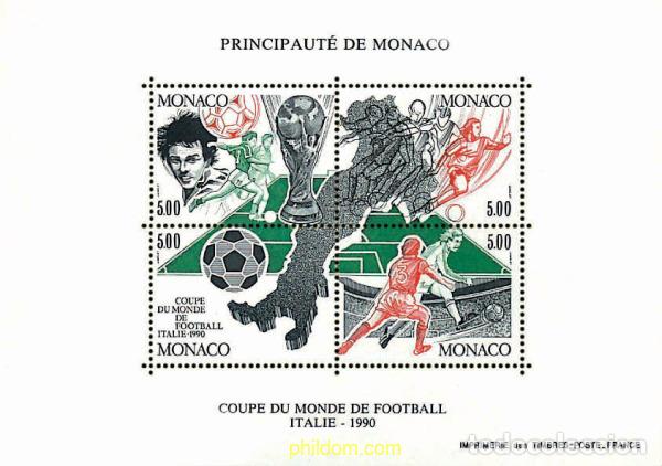 Sellos: 67801 MNH MONACO 1990 COPA DEL MUNDO DE FUTBOL. ITALIA-90