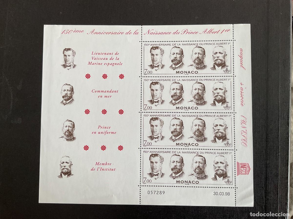 Briefmarken: MONACO N&ordm; YVERT 2154 MINIPLIEGO*** A&Ntilde;O 1998. 150 ANIVERSARIO NACIMIENTO PRINCIPE ALBERTO I