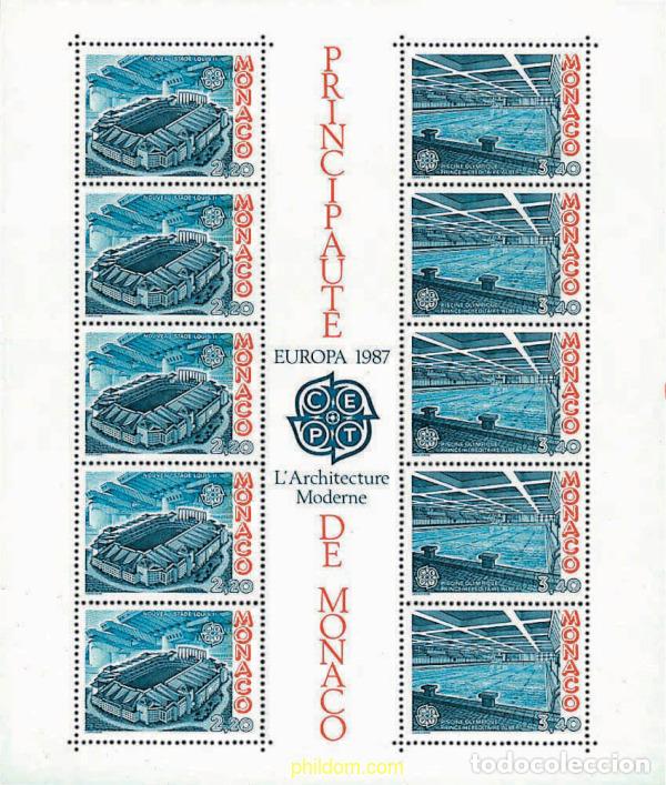 Sellos: 62671 MNH MONACO 1987 EUROPA CEPT. ARQUITECTURA MODERNA