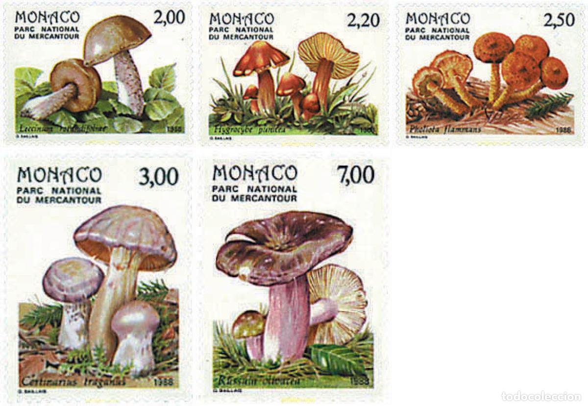 Sellos: 627465 MNH MONACO 1988 SETAS DEL PARQUE NACIONAL DE MERCANTOUR