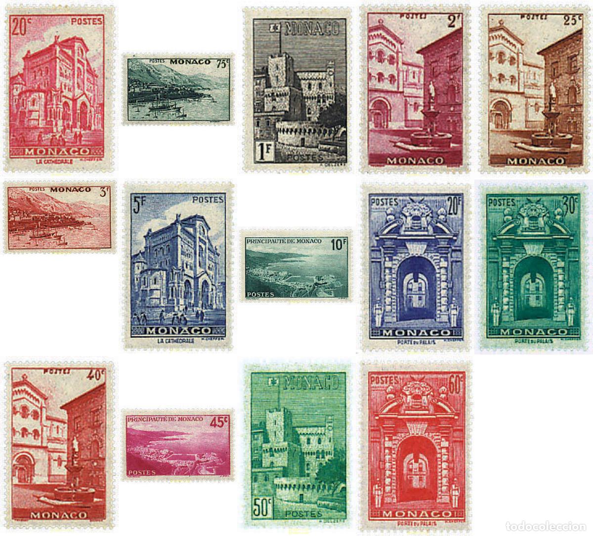 Sellos: 228871 MNH MONACO 1938 VISTAS DEL PRINCIPADO Y PRINCIPE LUIS II