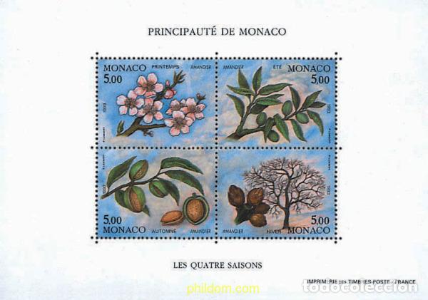 Sellos: 97012 MNH MONACO 1993 LAS CUATRO ESTACIONES DEL ALMENDRO