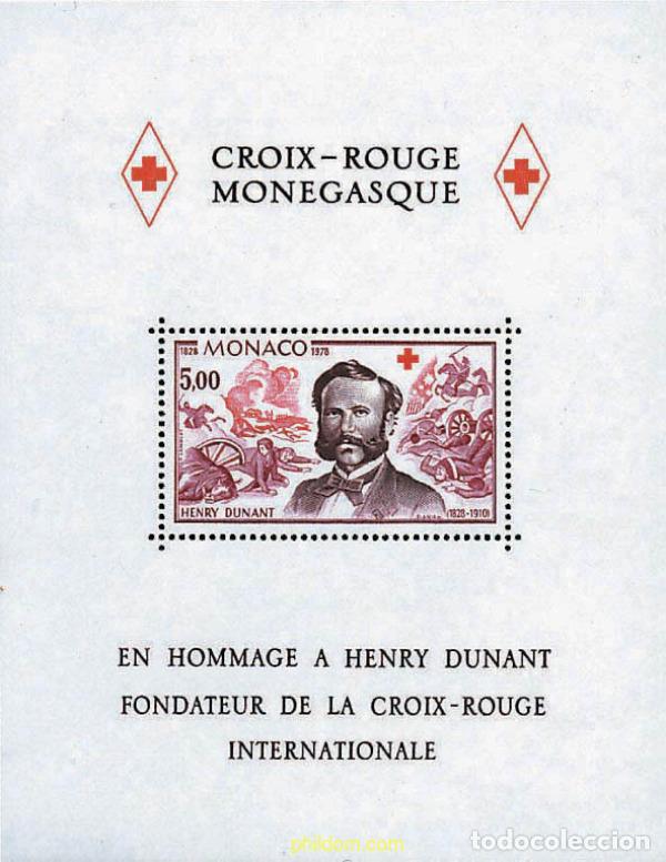Sellos: 32525 MNH MONACO 1978 150 ANIVERSARIO DEL FUNDADOR DE LA CRUZ ROJA HENRI DUNANT