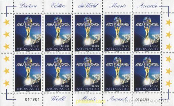 Sellos: 11875 MNH MONACO 1998 10 &rdquo;WORLD MUSIC AWARDS&rdquo;