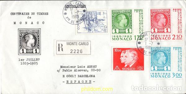 Sellos: 673233 MNH MONACO 1985 CENTENARIO DEL PRIMER SELLO DE MONACO