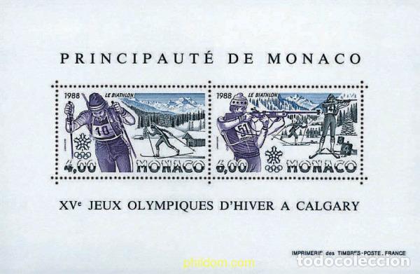 Sellos: 77461 MNH MONACO 1988 15 JUEGOS OLIMPICOS INVIERNO CALGARY 1988