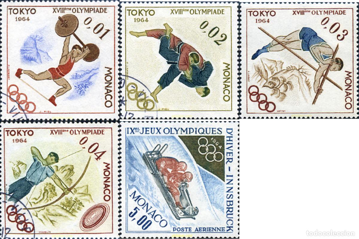 Sellos: 286073 USED MONACO 1964 18 JUEGOS OLIMPICOS VERANO TOKIO 1964 - 9 JUEGOS OLIMPICOS INVIERNO INNSBRU