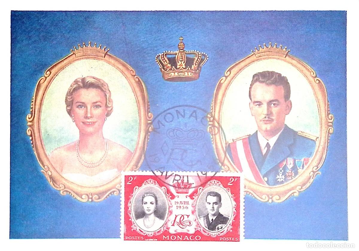 Sellos: O) 1956 MONACO, PRINCESS GRACE AND PRINCE RAINIER III, WEDDING OFPRINCE RAINIER III TO GRACE KELLY,