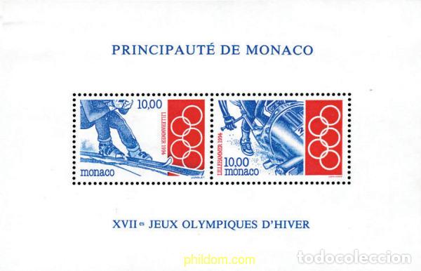 Francobolli: 80372 MNH MONACO 1994 17 JUEGOS OLIMPICOS INVIERNO LILLEHAMMER 1994