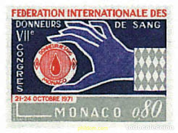 Francobolli: 32410 MNH MONACO 1971 7 CONGRESO DE LOS DONANTES DE SANGRE