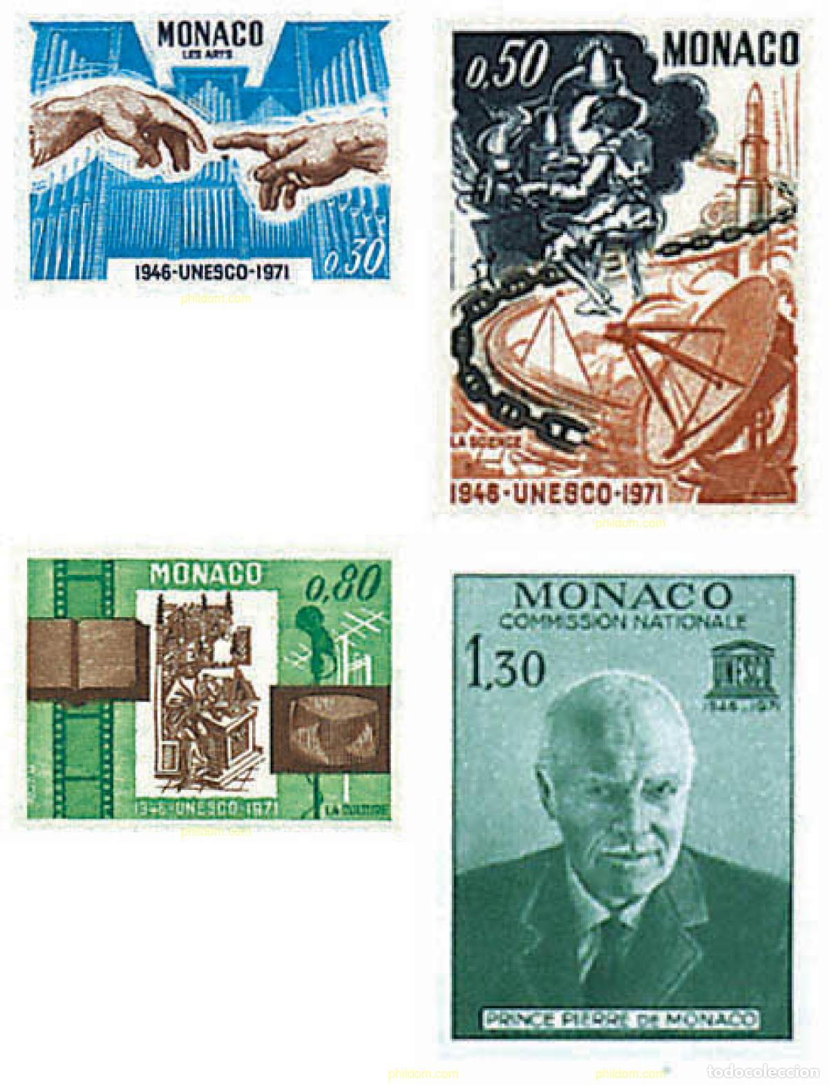 Francobolli: 32555 MNH MONACO 1971 25 ANIVERSARIO DE LA UNESCO