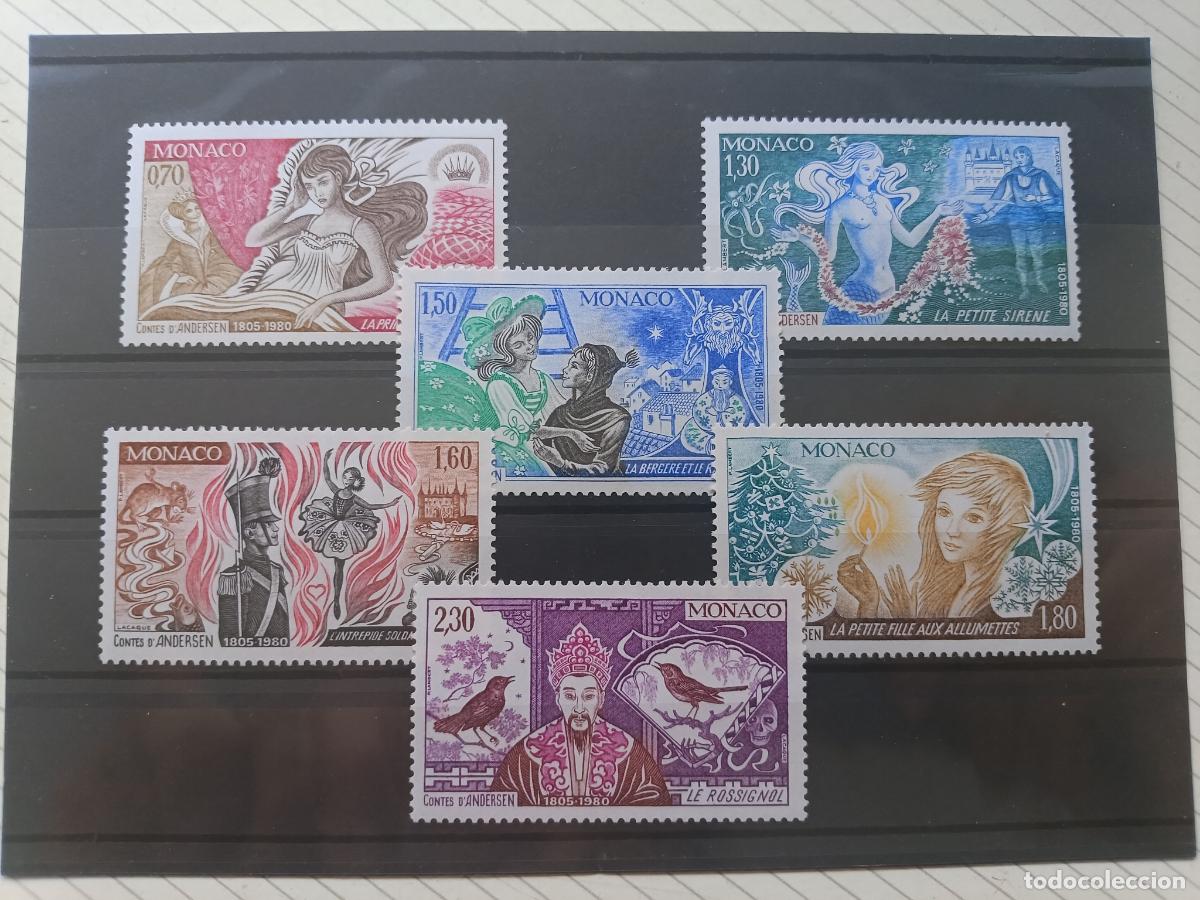 Sellos: M&oacute;naco. Lote de sellos nuevos perfectos. Cuentos de Andersen 1980