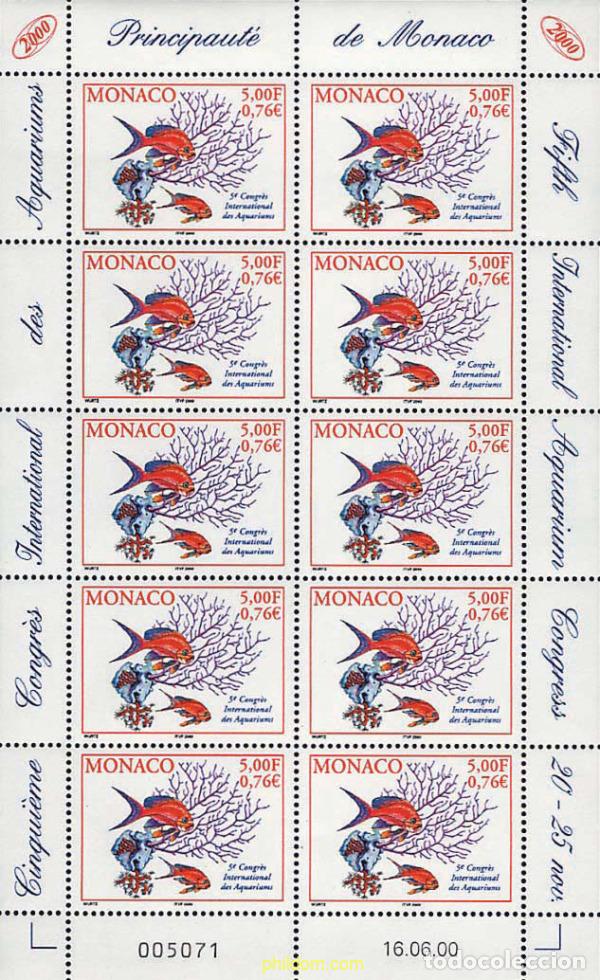 Sellos: 10412 MNH MONACO 2000 5 CONGRESO INTERNACIONAL DE ACUARIOS