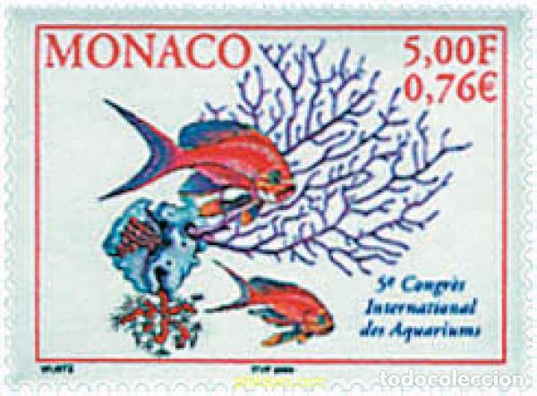 Sellos: 77492 MNH MONACO 2000 5 CONGRESO INTERNACIONAL DE ACUARIOS