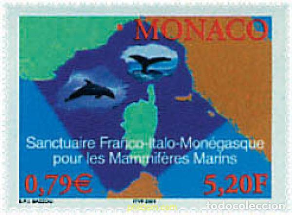 Sellos: 61483 MNH MONACO 2000 SANTUARIO FRANCO-ITALIANO-MONEGASCO PARA LOS MAMIFEROS MARINOS