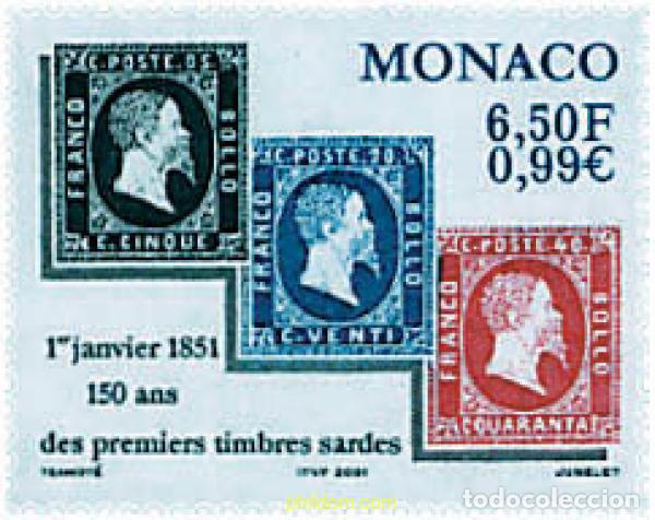 Sellos: 77489 MNH MONACO 2000 150 ANIVERSARIO DEL PRIMER SELLO DE CERDE&Ntilde;A