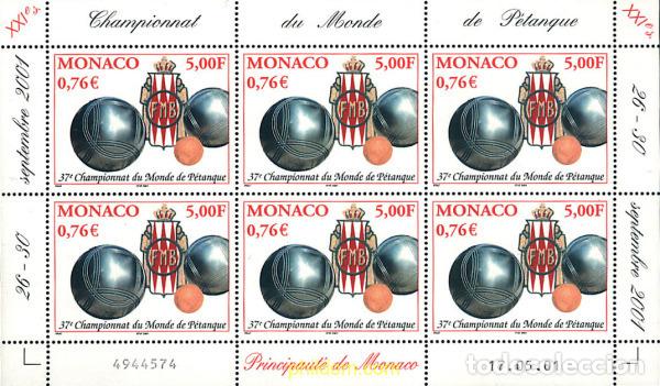 Stamps: 8565 MNH MONACO 2001 37 CAMPEONATO MUNDIAL DE PETANCA