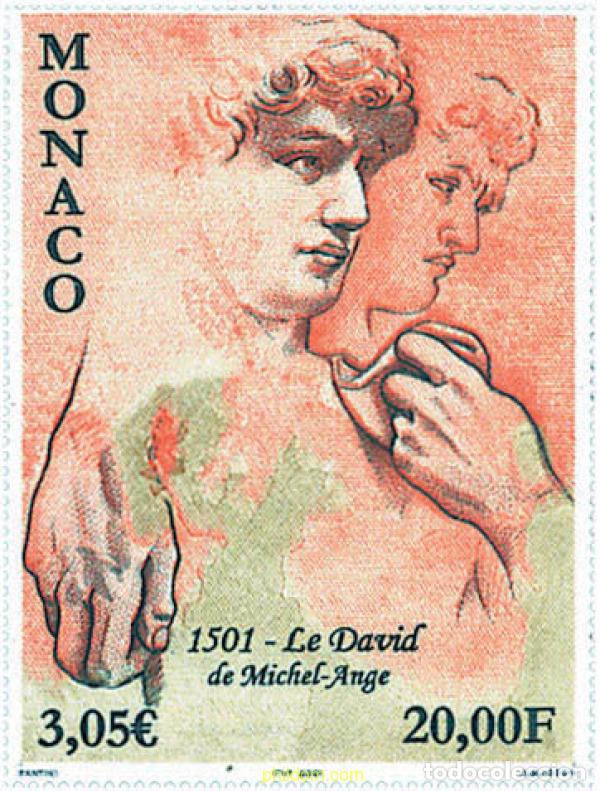 Sellos: 76866 MNH MONACO 2001 500 A&Ntilde;OS DE LA ESCULTURA DE DAVID DE MICHELANGELO