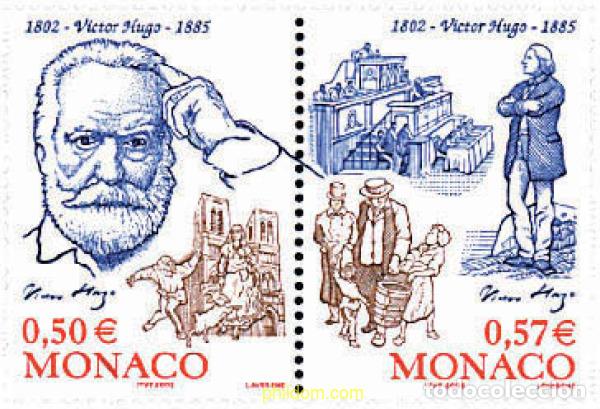 Sellos: 4704 MNH MONACO 2002 200 ANIVERSARIO DEL NACIMIENTO DE VICTOR HUGO