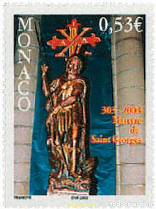 Sellos: 104244 MNH MONACO 2002 1700 ANIVERSARIO DEL MARTIRIO DE SAN JORGE