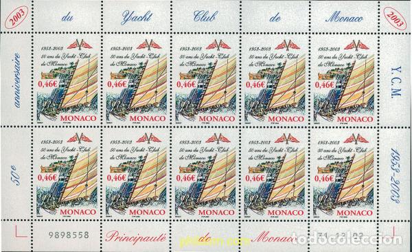 Sellos: 104259 MNH MONACO 2003 50 ANIVERSARIO DEL YATCH-CLUB DE MONACO