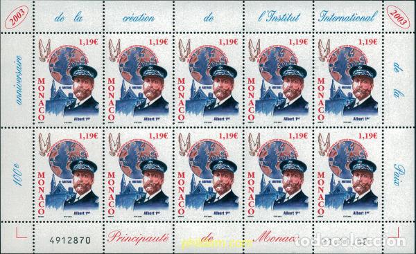 Sellos: 104261 MNH MONACO 2003 CENTENARIO DE LA CREACION DEL INSTITUTO INTERNACIONAL DE LA PAZ