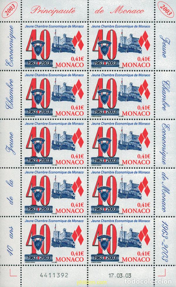 Stamps: 108065 MNH MONACO 2003 40 ANIVERSARIO DE LA JOVEN CAMARA ECONOMICA DE MONACO