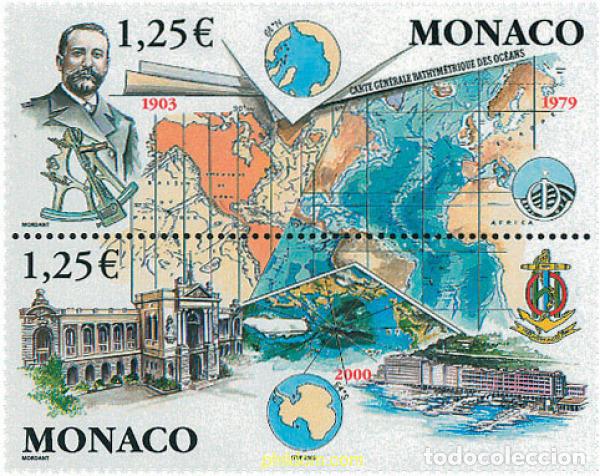 Briefmarken: 114664 MNH MONACO 2003 CENTENARIO DE LA GEBCO (MAPA GENERAL BATIMETRICO DE LOS OCEANOS)