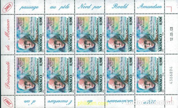 Sellos: 114697 MNH MONACO 2003 CENTENARIO DE LA PRIMERA RUTA DEL POLO NORTE