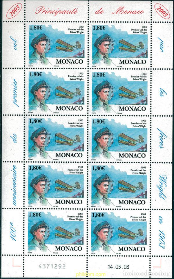 Sellos: 114700 MNH MONACO 2003 CENTENARIO DEL PRIMER VUELO DE LOS HERMANOS WRIGHT
