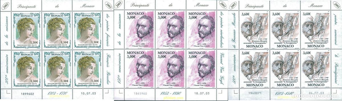 Timbres: 127707 MNH MONACO 2003 ANIVERSARIOS DE PINTORES