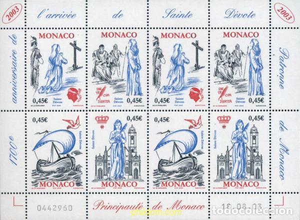 Sellos: 133185 MNH MONACO 2003 1700 ANIVERSARIO DE LA LLEGADA DE SANTA DEVOTA