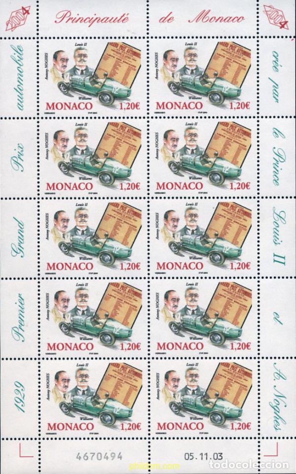 Sellos: 138805 MNH MONACO 2004 75 ANIVERSARIO DEL GRAN PREMIO AUTOMOVILISTICO DE MONACO