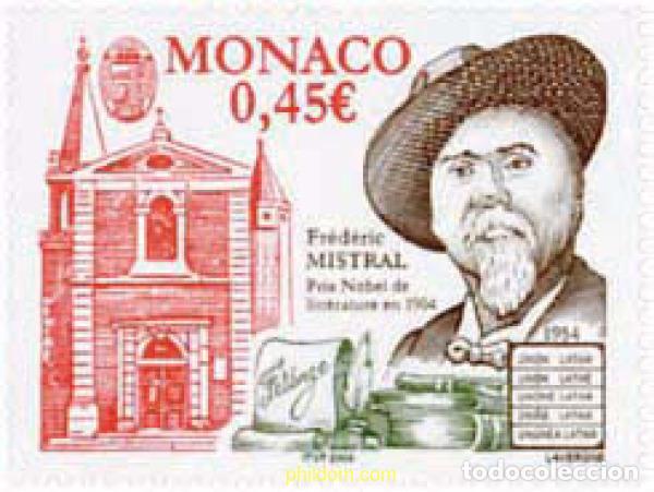Sellos: 142029 MNH MONACO 2004 CENTENARIO DEL PREMIO NOBEL A F. MISTRAL