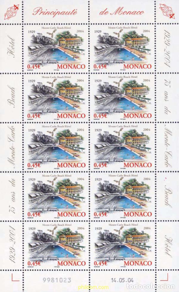 Sellos: 142042 MNH MONACO 2004 75 ANIVERSARIO DEL MONTECARLO BEACH HOTEL
