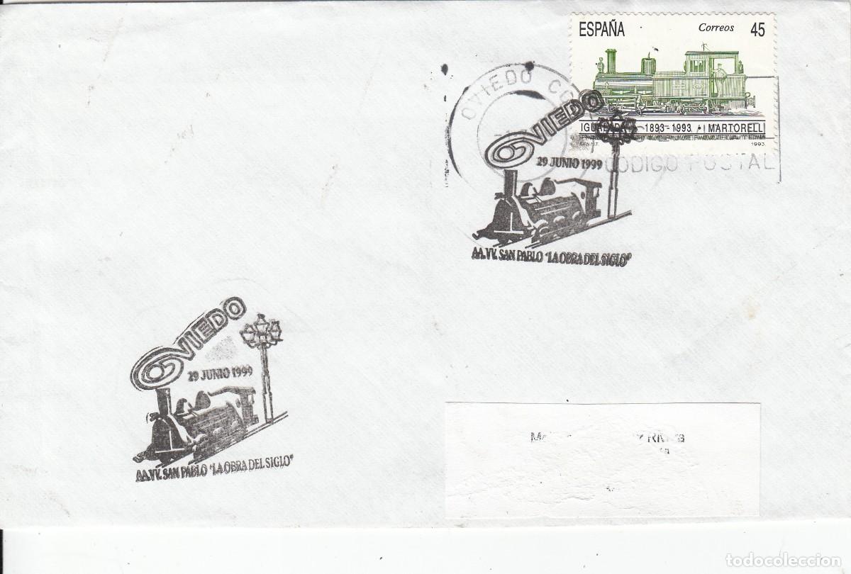Sellos: MATASELLOS RODILLO TEM. TRENES FERROCARRIL - OVIEDO - 1999